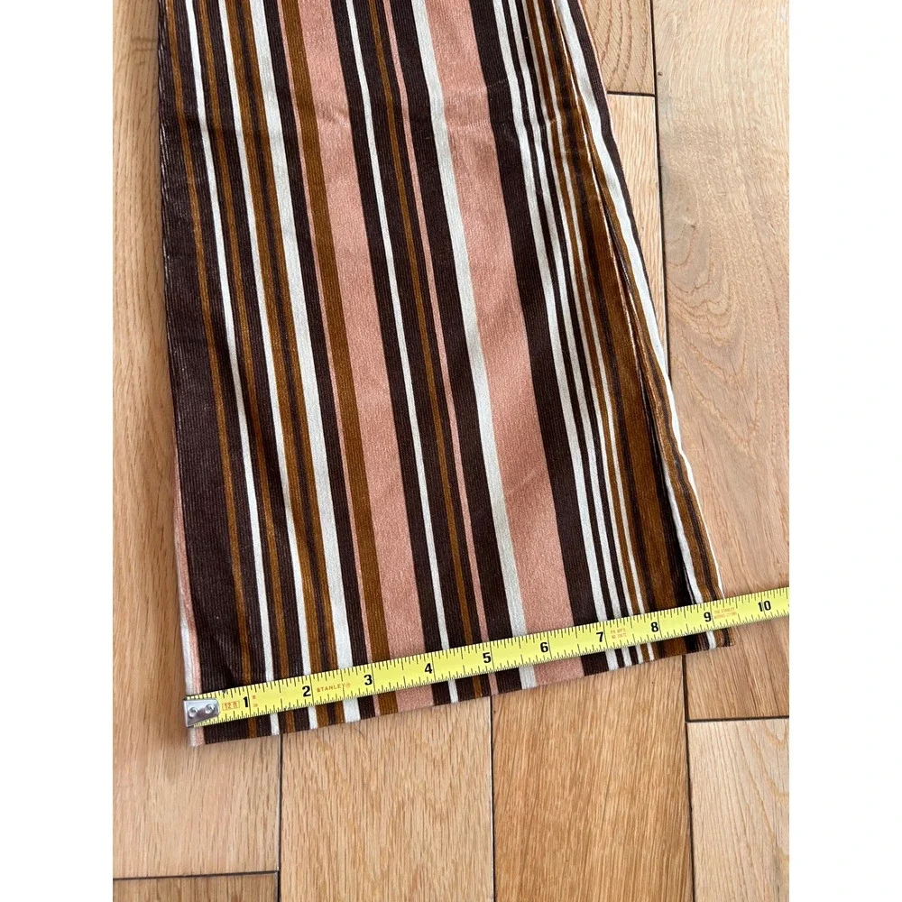 Dolls Kill x Bratz Striped Brown Corduroy Bootcut Pants High Rise Womens Size M - Picture 9 of 12